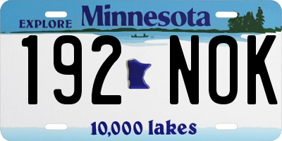 MN license plate 192NOK