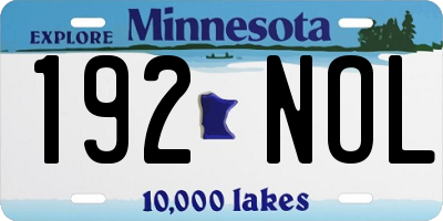 MN license plate 192NOL