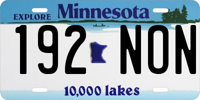 MN license plate 192NON