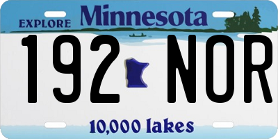 MN license plate 192NOR
