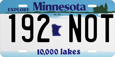 MN license plate 192NOT