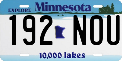 MN license plate 192NOU