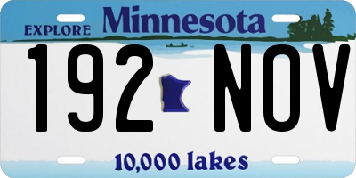 MN license plate 192NOV