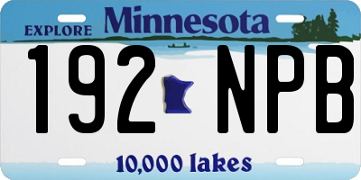 MN license plate 192NPB