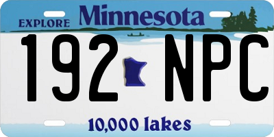 MN license plate 192NPC