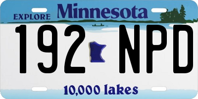 MN license plate 192NPD