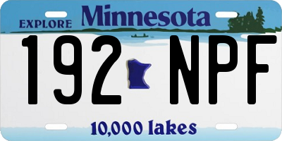 MN license plate 192NPF