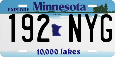 MN license plate 192NYG