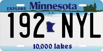 MN license plate 192NYL