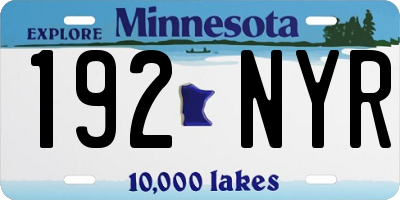 MN license plate 192NYR