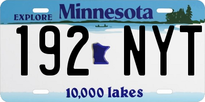 MN license plate 192NYT
