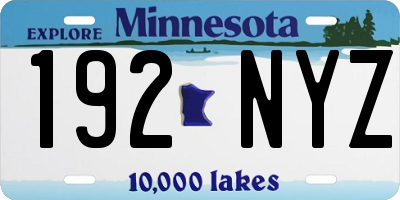 MN license plate 192NYZ