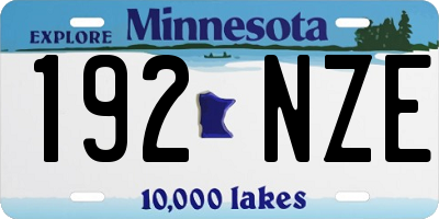 MN license plate 192NZE