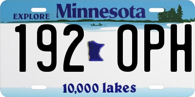 MN license plate 192OPH