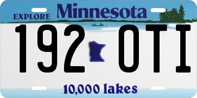 MN license plate 192OTI