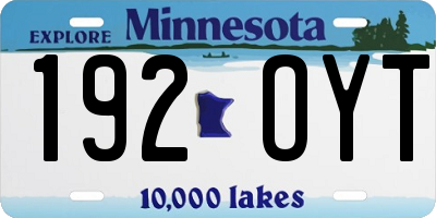 MN license plate 192OYT