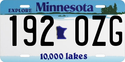 MN license plate 192OZG