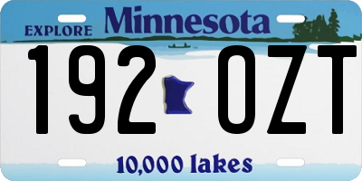 MN license plate 192OZT
