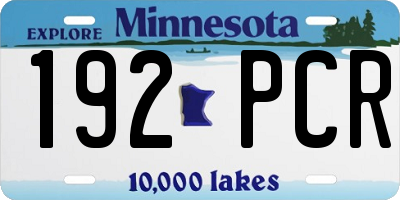 MN license plate 192PCR