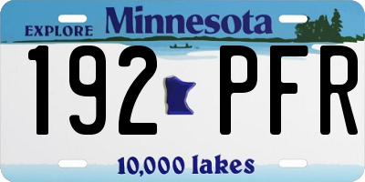 MN license plate 192PFR
