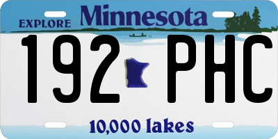 MN license plate 192PHC