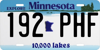 MN license plate 192PHF