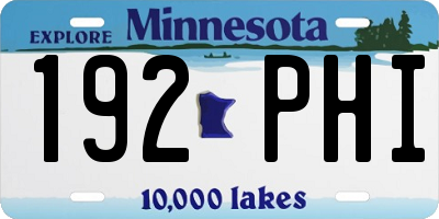 MN license plate 192PHI