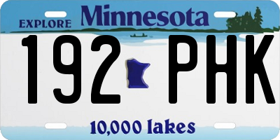 MN license plate 192PHK