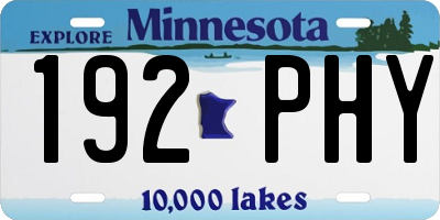 MN license plate 192PHY