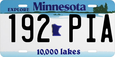 MN license plate 192PIA