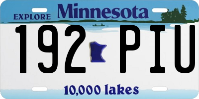 MN license plate 192PIU