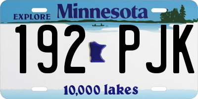 MN license plate 192PJK
