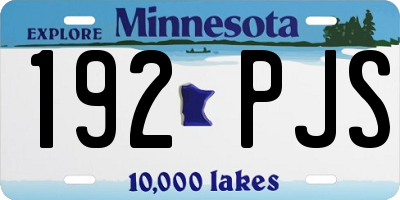 MN license plate 192PJS