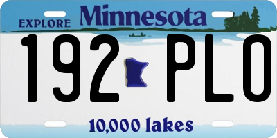 MN license plate 192PLO