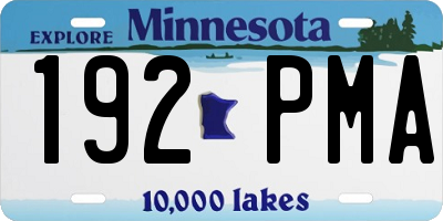 MN license plate 192PMA