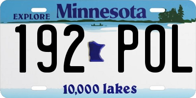 MN license plate 192POL