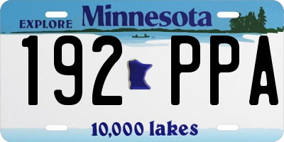 MN license plate 192PPA