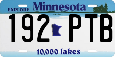 MN license plate 192PTB