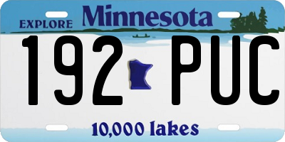 MN license plate 192PUC