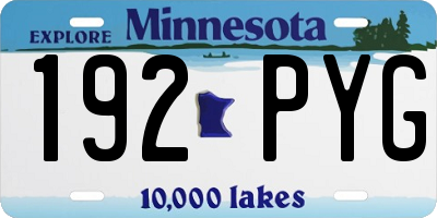 MN license plate 192PYG