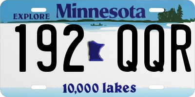 MN license plate 192QQR