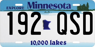 MN license plate 192QSD