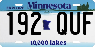 MN license plate 192QUF