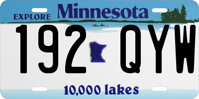MN license plate 192QYW
