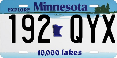 MN license plate 192QYX