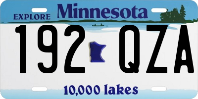 MN license plate 192QZA