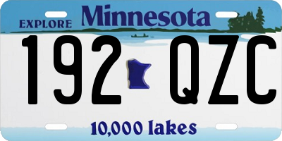 MN license plate 192QZC