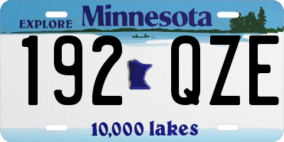 MN license plate 192QZE