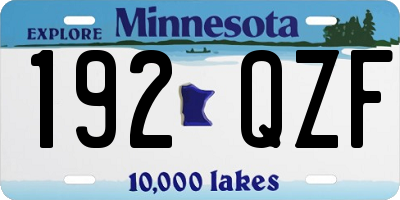 MN license plate 192QZF