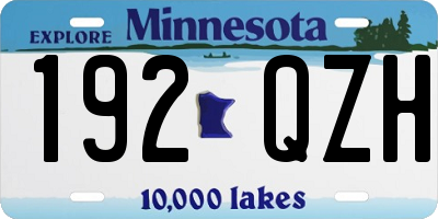 MN license plate 192QZH